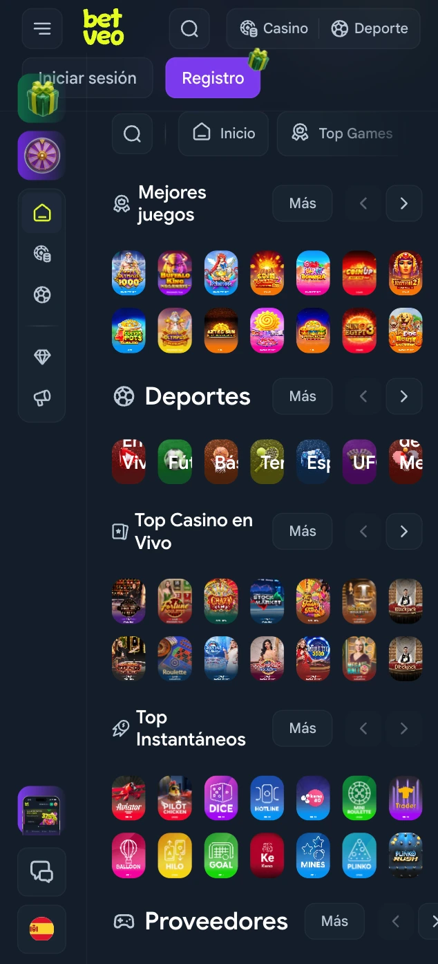 App de Betveo Casino